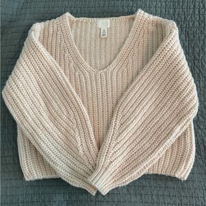 Cozy Cream Oversized Cropped Knit Sweater